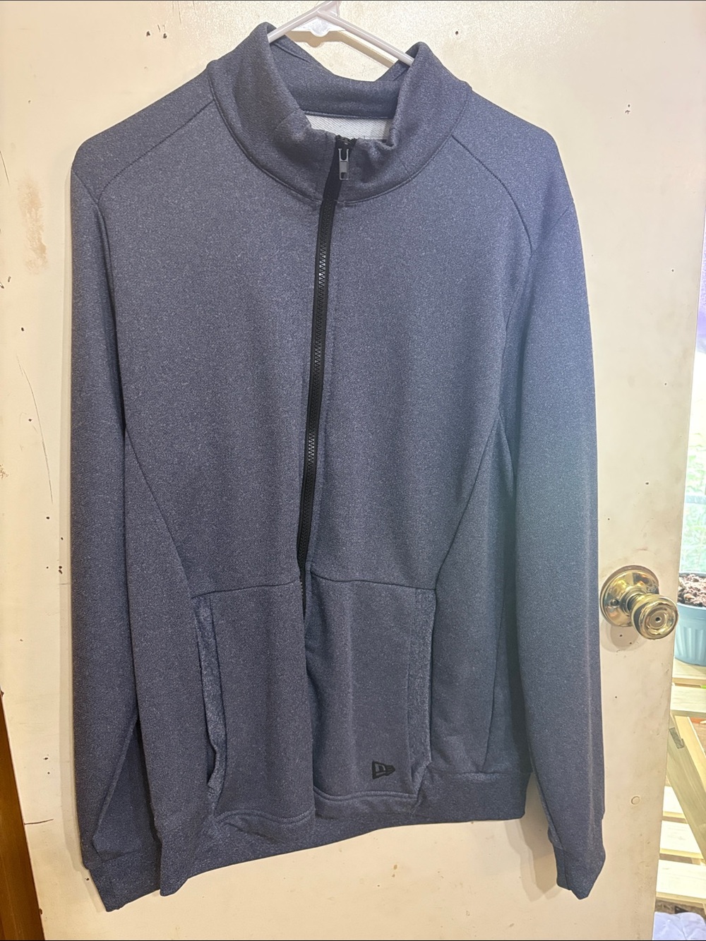 New Era Heather Navy Lightweight Zip-Up Jacket